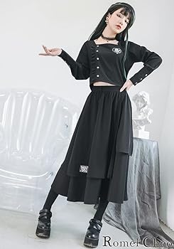【アドーア】未使用 タグ付き アシメ レイヤード スカート ロング ネイビー pa-03401.jpg